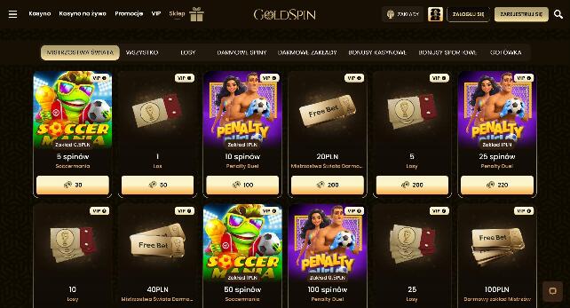 Goldspin kasyno 50 darmowych spinów bez depozytu